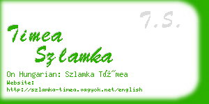 timea szlamka business card